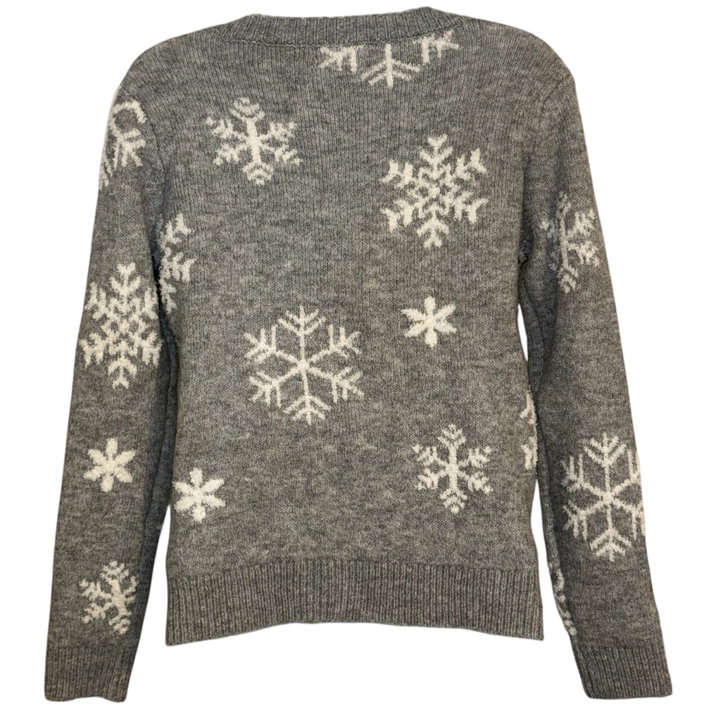 CUPCAKES AND CASHMERE Super Soft Dove Grey Snowflake Knit Sweater NWT Size XS - Picture 5 of 7